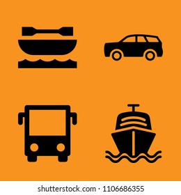 window, adventure, automobile and city icons set. Vector illustration for web and design