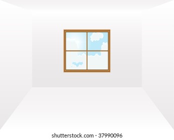 Window against the sky  - vector illustration