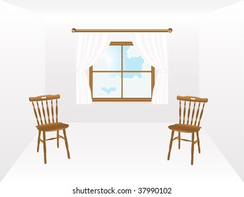 Window against the sky  - vector illustration
