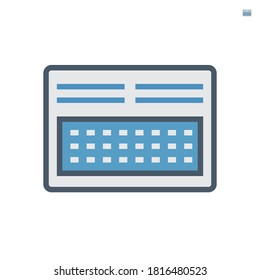 Window air conditioner or window AC unit icon. Indoor unit or evaporator and window-mounted. That is part of mini split or ductless system type. For remove heat and moisture from room. 