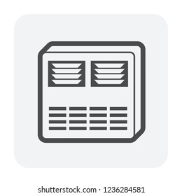 Window air conditioner icon, black color.
