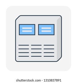 Window air conditioner icon, editable stroke.