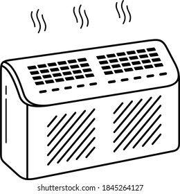 Window air conditioner. Vector outline illustration.