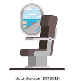 window airplane with chair