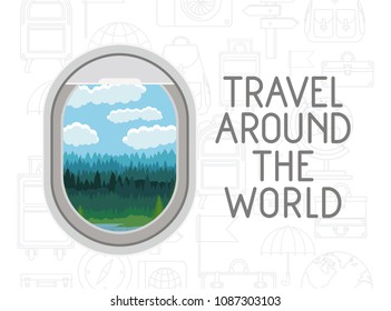 window airplane travel around the world