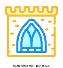 window of ancient castle color icon vector. window of ancient castle sign. isolated symbol illustration