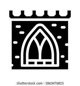 window of ancient castle glyph icon vector. window of ancient castle sign. isolated contour symbol black illustration