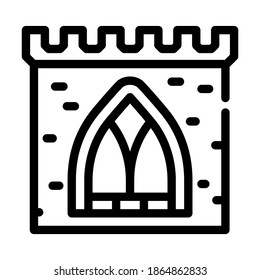 window of ancient castle line icon vector. window of ancient castle sign. isolated contour symbol black illustration