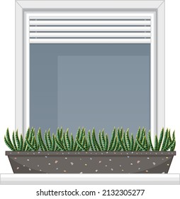 A window for apartment building or house facade illustration