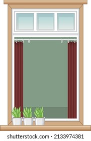A window for apartment building or house facade illustration