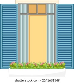 A window for apartment building or house facade illustration