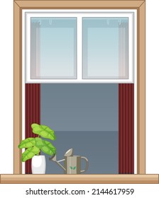 A window for apartment building or house facade illustration