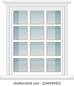 A window for apartment building or house facade illustration