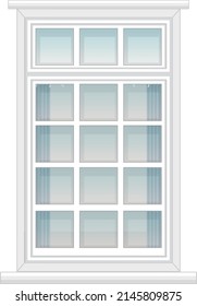 A window for apartment building or house facade illustration