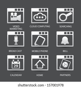 Window for application icons,set 01 vector