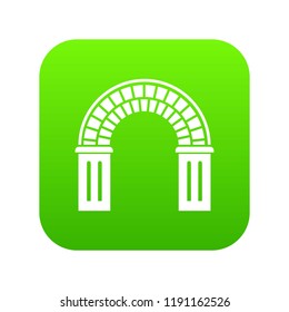 Window arch icon green vector isolated on white background