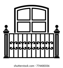 Window balcony icon. Simple illustration of window balcony vector icon for web