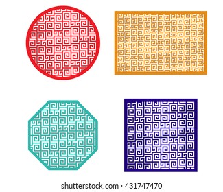 Window or Beverage coaster in Chinese style, vector