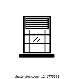 Window black icon, vector sign on isolated background. Window concept symbol, illustration 