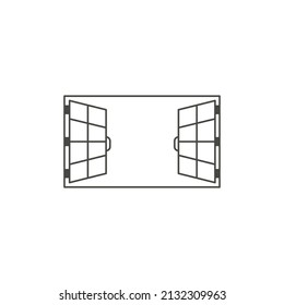 Window blank view. Vector outline icon illustration