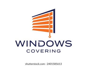 window blind covering logo icon vector design template