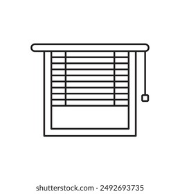 Fensterjalousie-Symboldesign, Rollladensymbol isoliert auf weißem Hintergrund, Vektorillustration