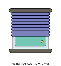 Icono de ventana ciega con fondo blanco Vector Ilustración de stock