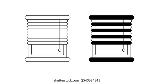 Icono de ventana ciega con fondo blanco Vector Ilustración de stock