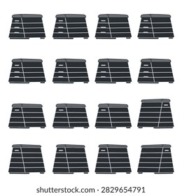 Window blind and louvered shutter icon collection.