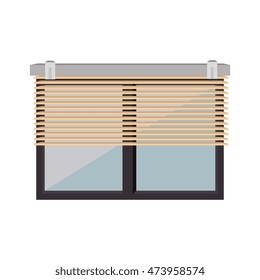 window blind or louvers modern  office and house elements vector illustration