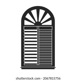 Window blind vector black icon. Vector illustration jalousie on white background. Isolated black illustration icon of window blind .