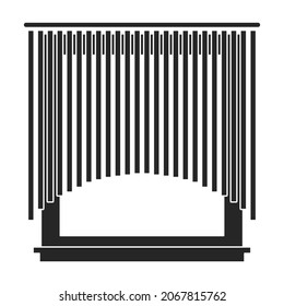 Window blind vector black icon. Vector illustration jalousie on white background. Isolated black illustration icon of window blind .
