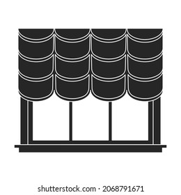 Window blind vector black icon. Vector illustration jalousie on white background. Isolated black illustration icon of window blind .