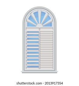 Fensterblinde Vektorgrafik-Symbol. Vektorgrafik-Jalousie-Haus auf weißem Hintergrund. Einziger Cartoon-Illustrationssymbol für Fensterblinde .