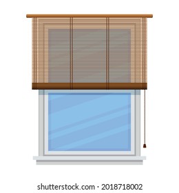 Window blind vector cartoon icon. Vector illustration jalousie house on white background. Isolated cartoon illustration icon of window blind .