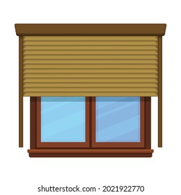 Window blind vector cartoon icon. Vector illustration jalousie house on white background. Isolated cartoon illustration icon of window blind .