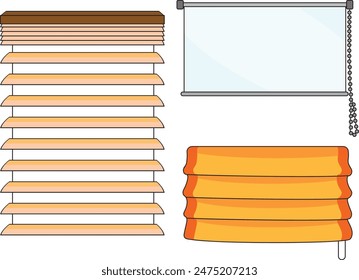 window blinder, curtain editable vectors, background vector, decoration window