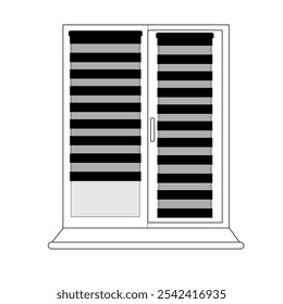 window blinds day night on white backgrounde