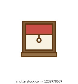 Window blinds or jalousie filled outline icon, line vector sign, linear colorful pictogram isolated on white. Window frame with louvers symbol, logo illustration. Pixel perfect vector graphics