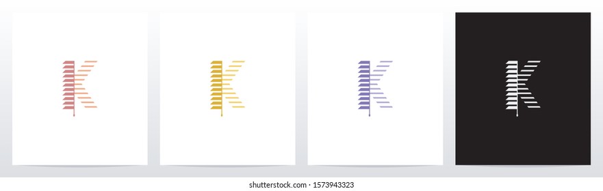 Window Blinds Letter Logo Design K