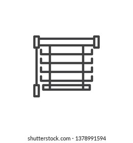 Window blinds line icon. Louvers linear style sign for mobile concept and web design. Jalousie outline vector icon. Symbol, logo illustration. Pixel perfect vector graphics