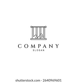 window blinds logo in line art design style