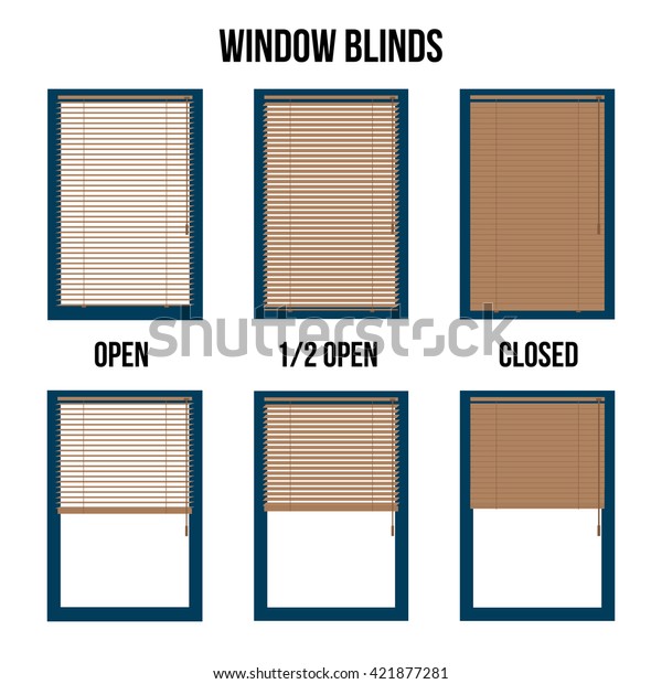 Window Blinds Open Closed Form Isolated Stock Vector (Royalty Free