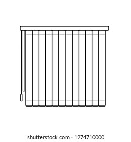 Window blinds, shades line icons