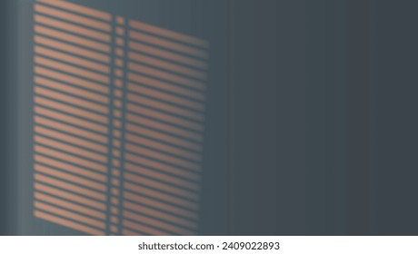 Fenster blendet Schatten auf die Wand im dunklen Raum. Reflexion durch rotes Licht von außen.