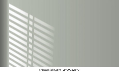 Window blinds shadow on wall. Abstract vector background for product display.