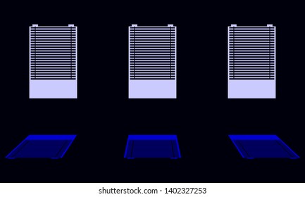 Window blinds silhouette color vector illustration.