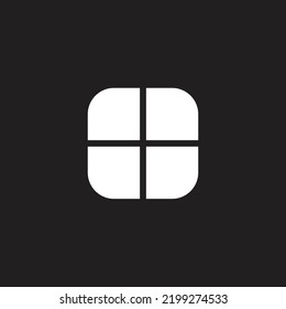 Ventana, caja, diamantes símbolo geométrico simple vector de logotipo