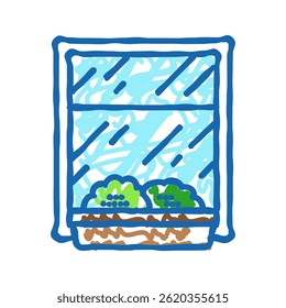 window boxes urban gardening doodle icon sketch vector. window boxes urban gardening sign. isolated symbol illustration