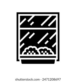 window boxes urban gardening glyph icon vector. window boxes urban gardening sign. isolated symbol illustration